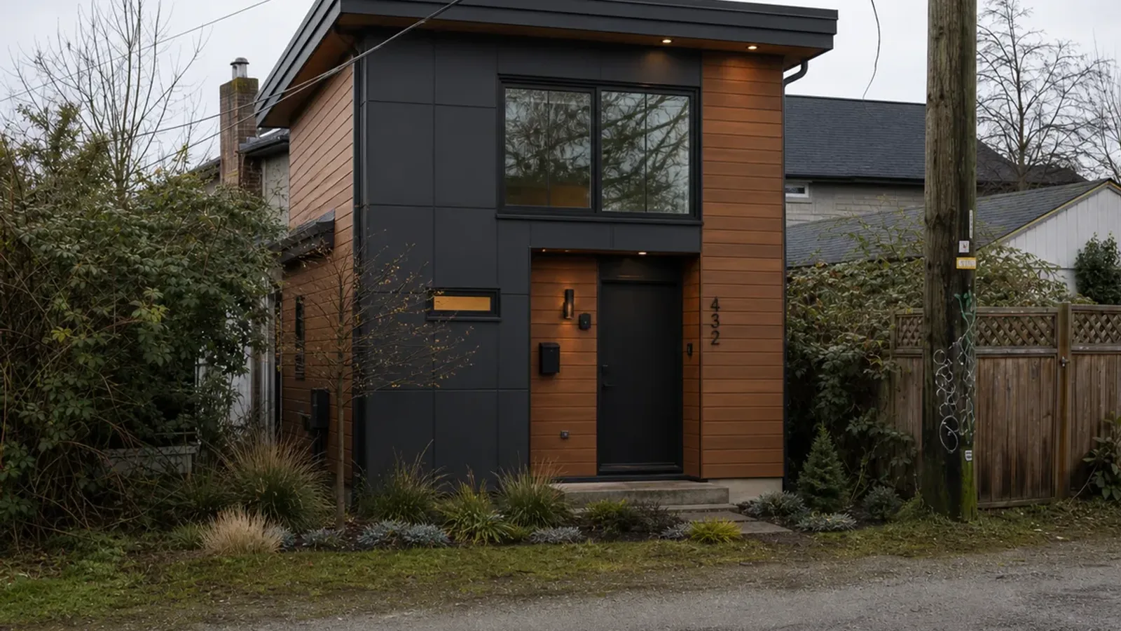 Finished laneway home on a Vancouver lane