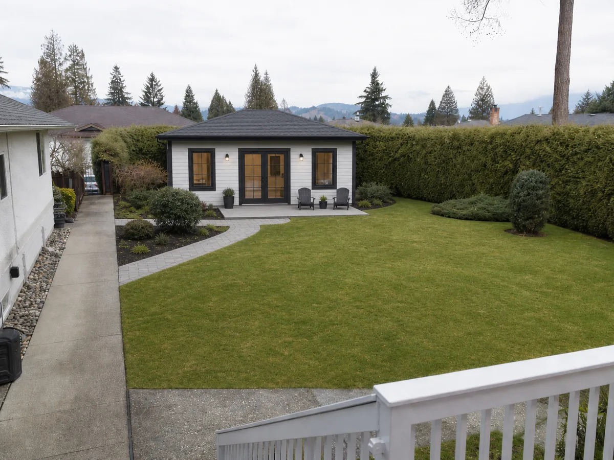 New detached garden home with private path in the backyard, Coquitlam
