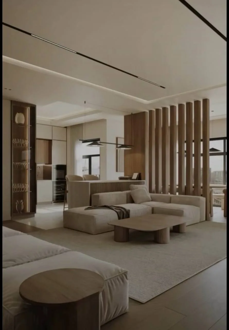 Apartment Interior: Media Partition & Marble Bar, International