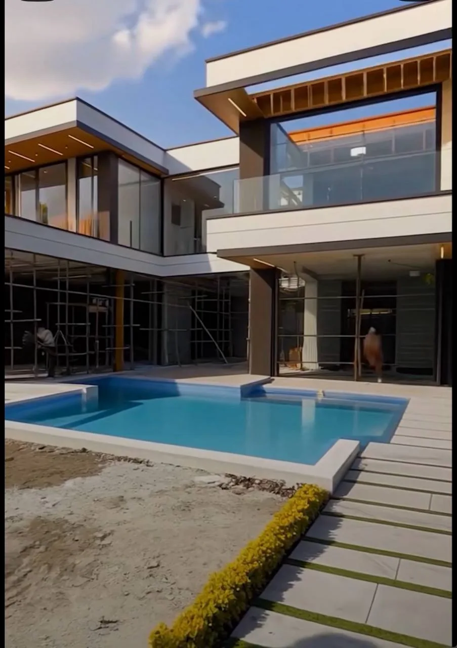 Modern Glass Villa: Pool Courtyard & Landscape, International