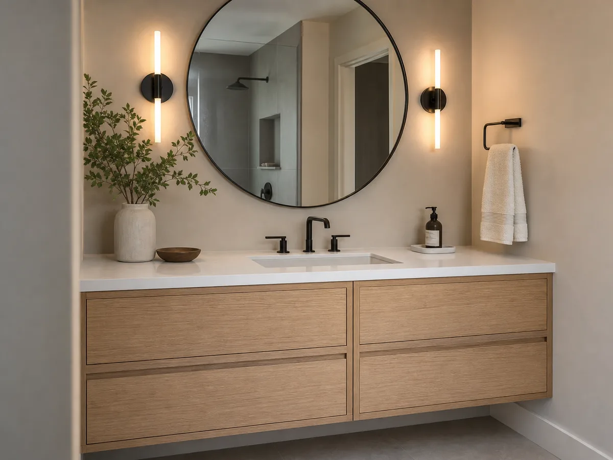 Renovated ensuite vanity with modern fixtures, North Vancouver