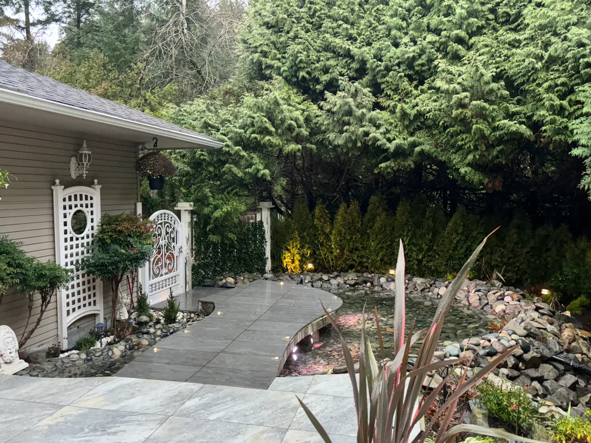 West Vancouver Garden Pond, Paths & Night Lighting, West Vancouver