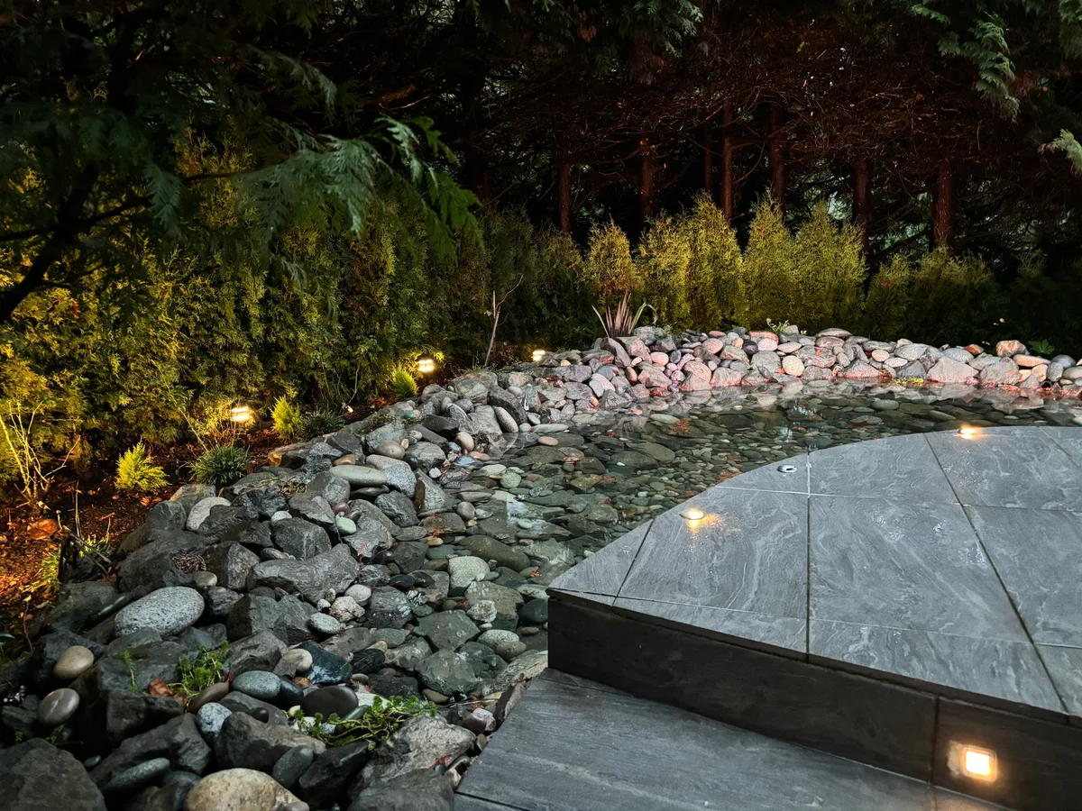 West Vancouver Garden Pond, Paths & Night Lighting, West Vancouver