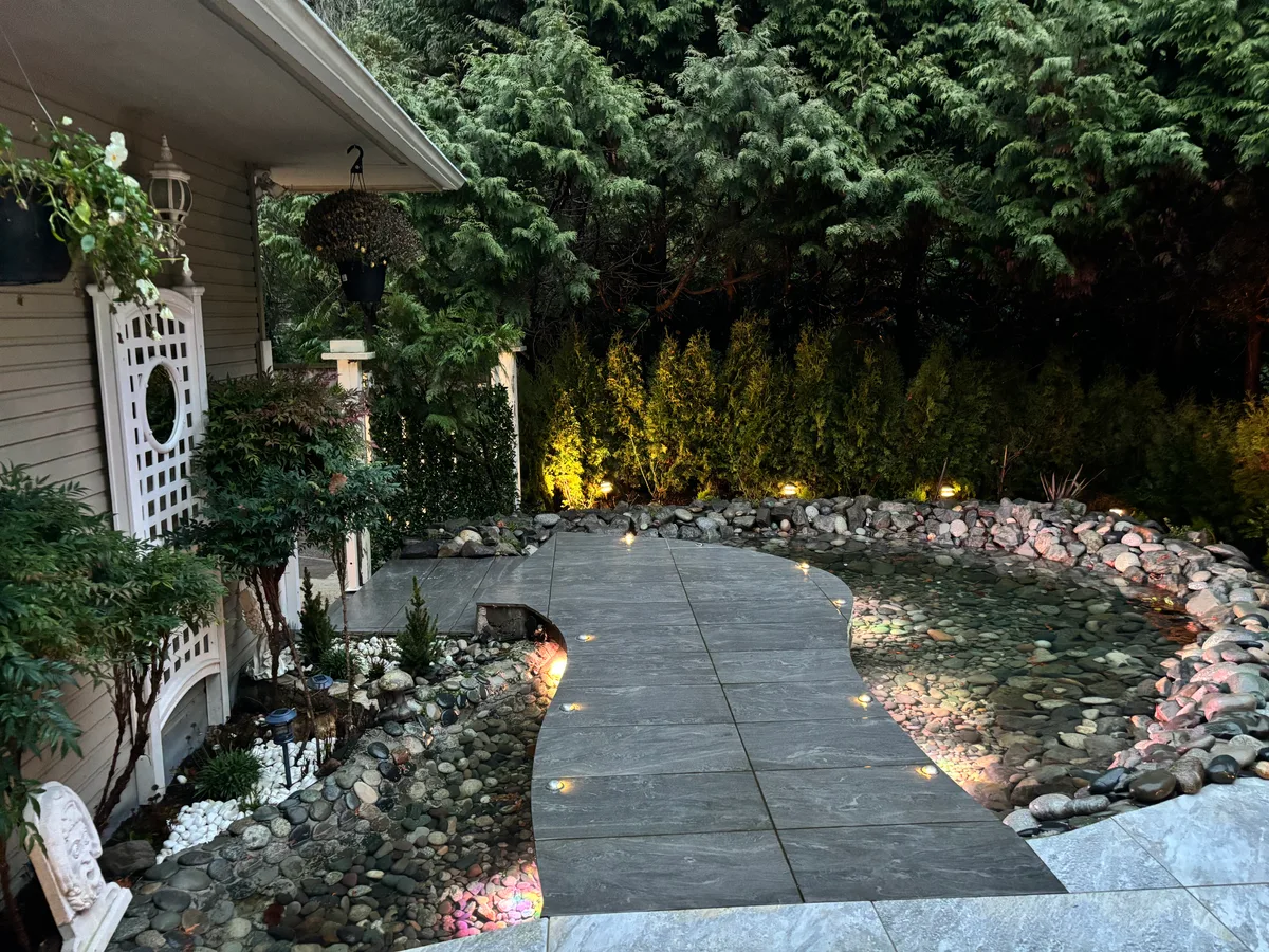 West Vancouver Garden Pond, Paths & Night Lighting, West Vancouver