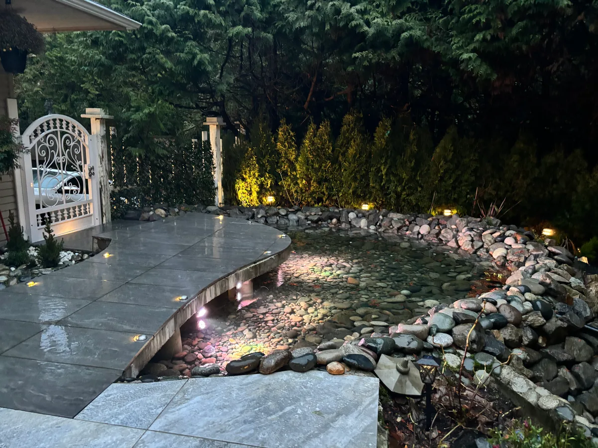 West Vancouver Garden Pond, Paths & Night Lighting, West Vancouver