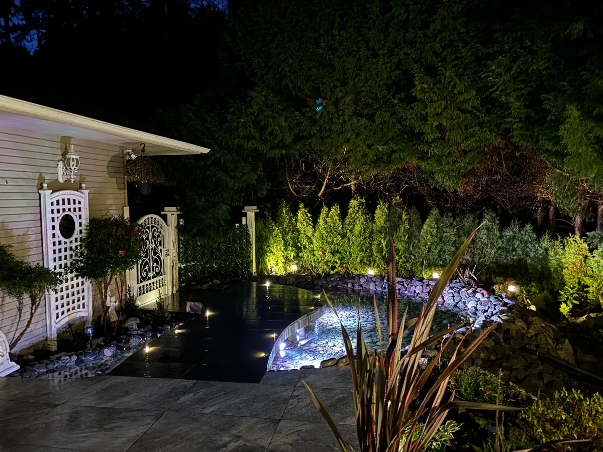 West Vancouver Garden Pond, Paths & Night Lighting, West Vancouver