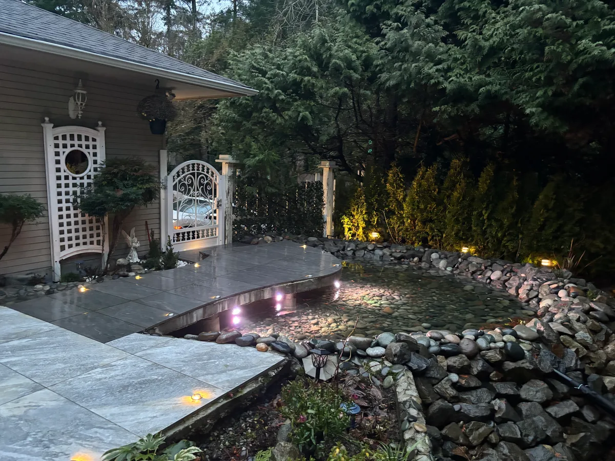 West Vancouver Garden Pond, Paths & Night Lighting, West Vancouver