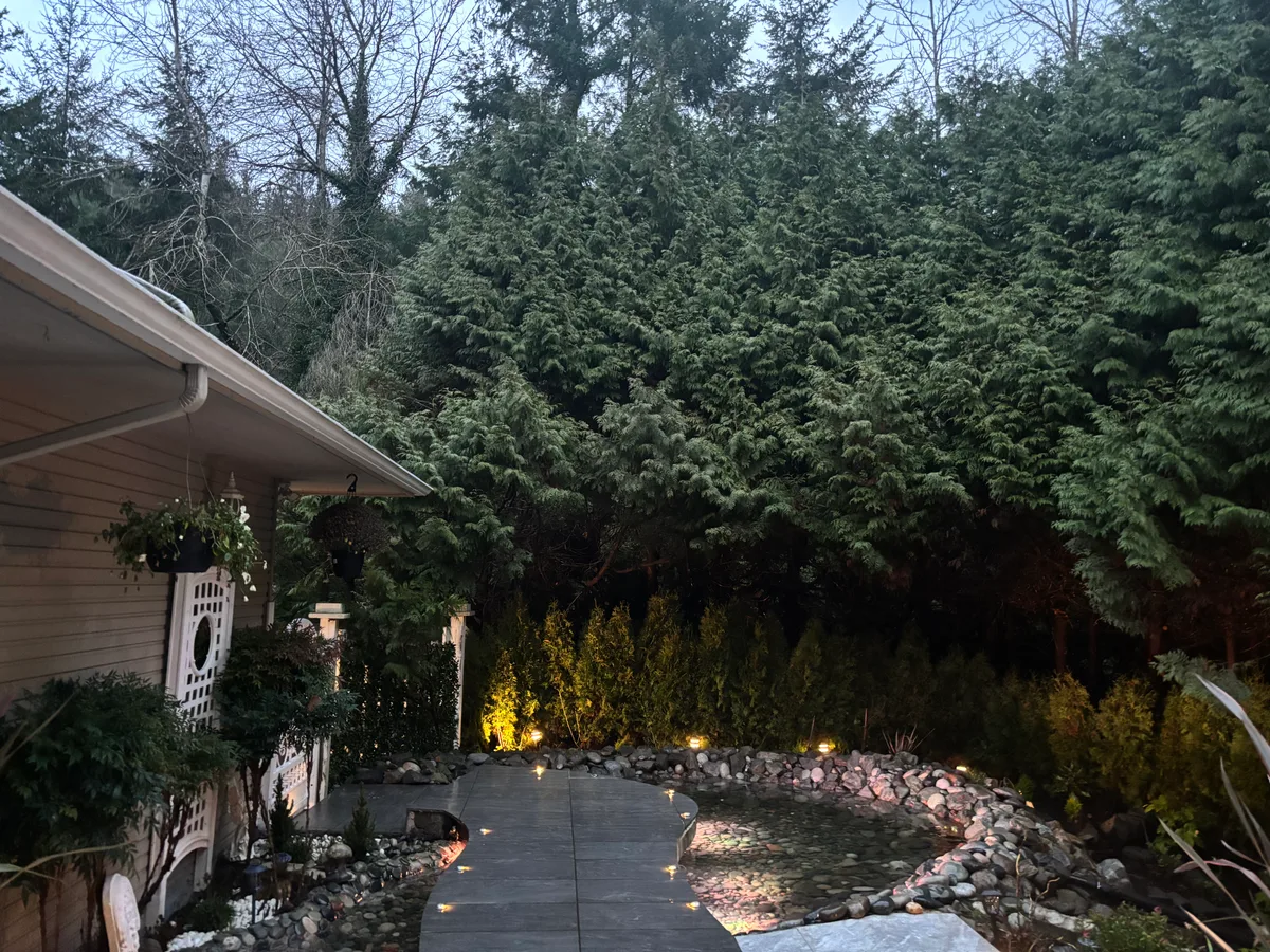 West Vancouver Garden Pond, Paths & Night Lighting, West Vancouver