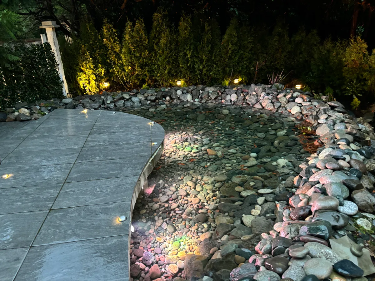 West Vancouver Garden Pond, Paths & Night Lighting, West Vancouver