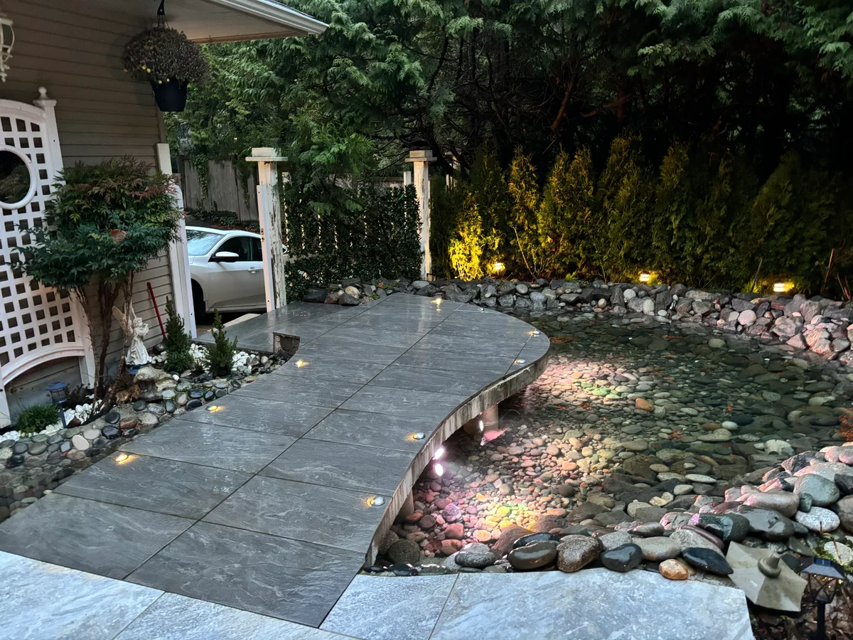 West Vancouver Garden Pond, Paths & Night Lighting, West Vancouver