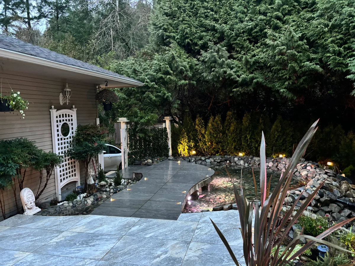 West Vancouver Garden Pond, Paths & Night Lighting, West Vancouver