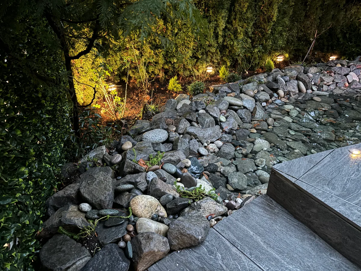West Vancouver Garden Pond, Paths & Night Lighting, West Vancouver