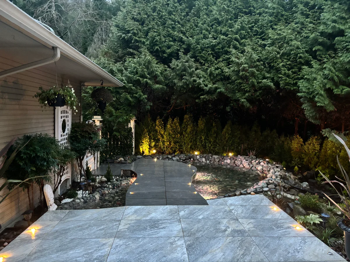 West Vancouver Garden Pond, Paths & Night Lighting, West Vancouver