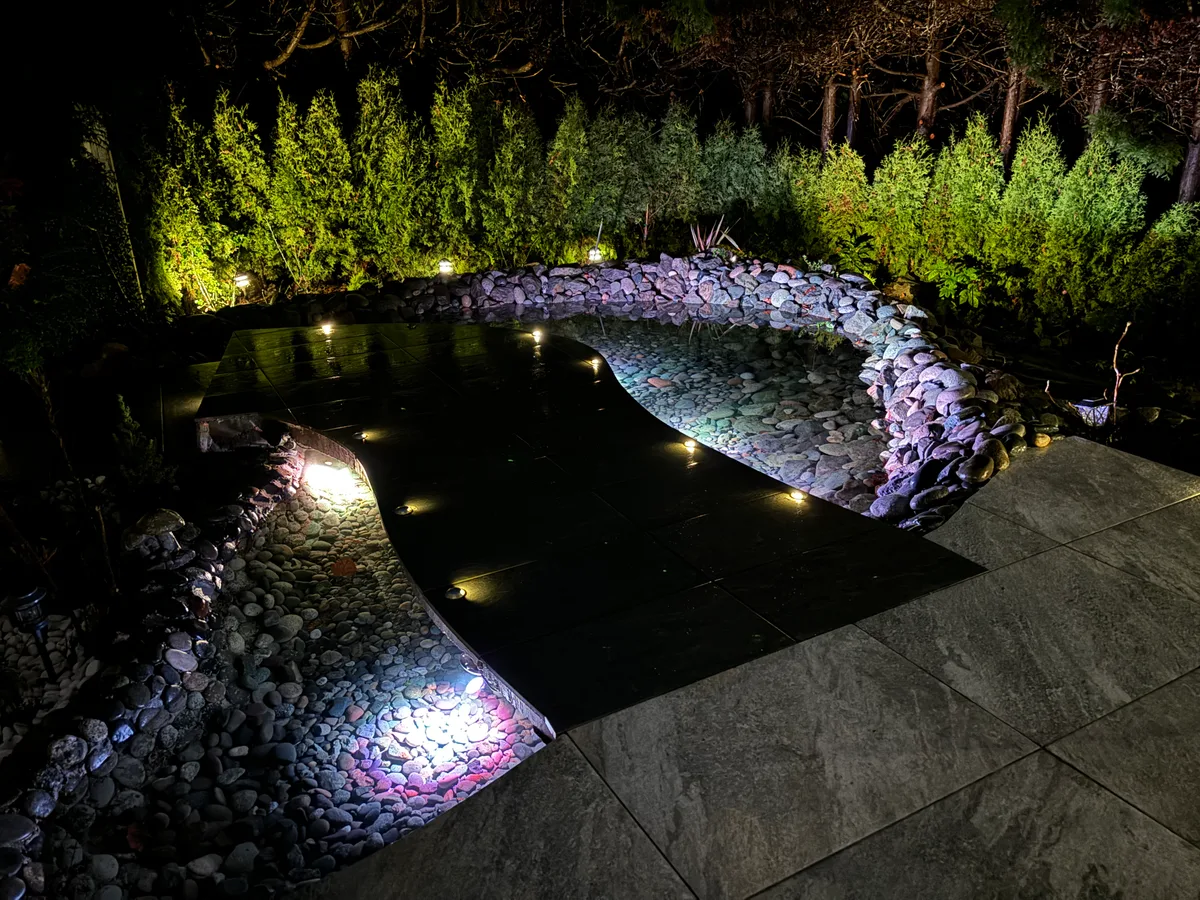 West Vancouver Garden Pond, Paths & Night Lighting, West Vancouver