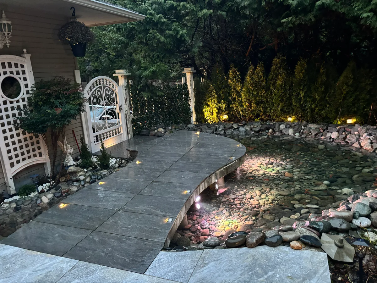 West Vancouver Garden Pond, Paths & Night Lighting, West Vancouver