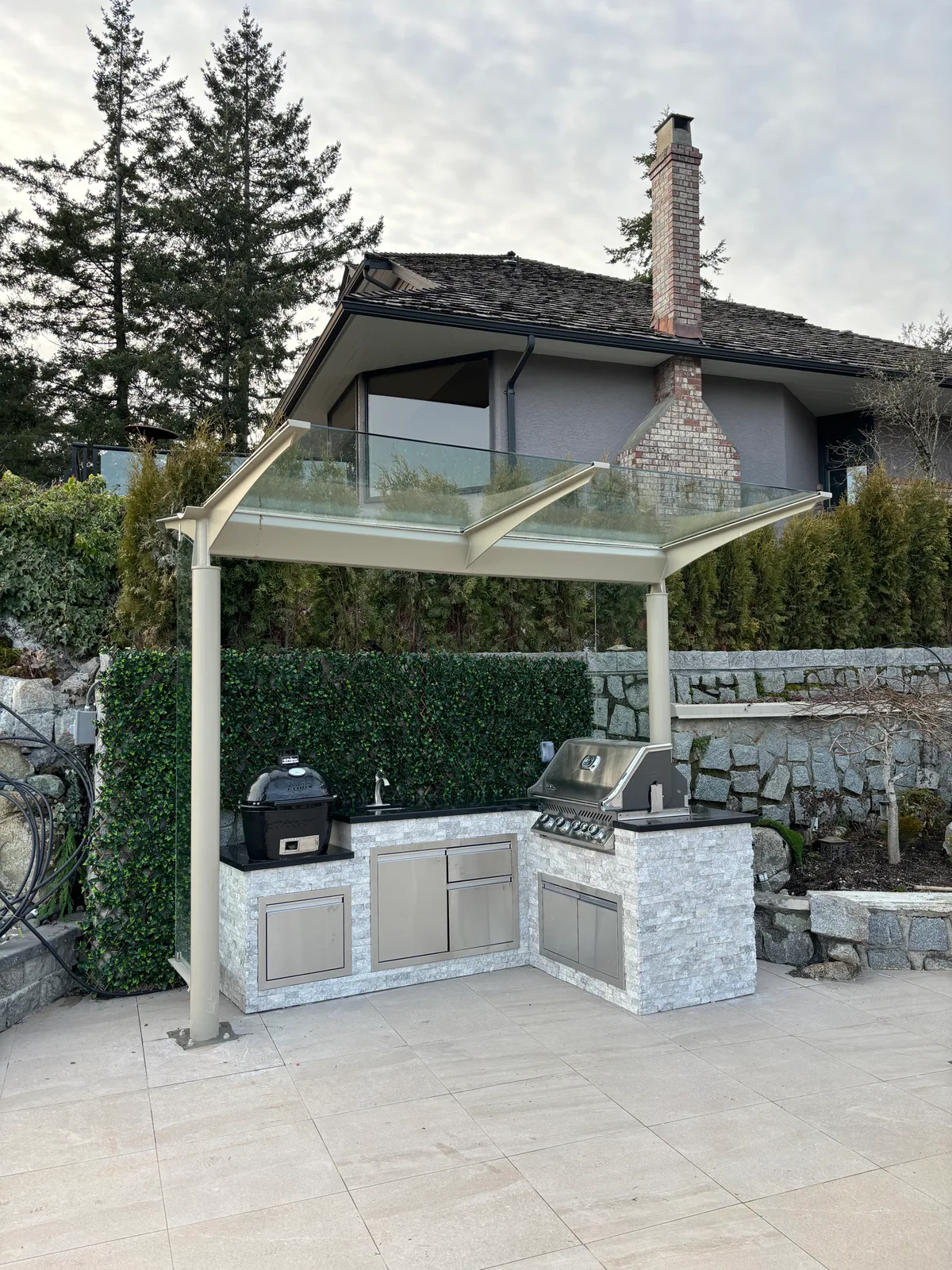 West Vancouver Outdoor Kitchen & Glass Canopy, West Vancouver