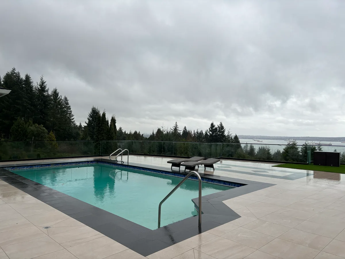 West Vancouver Patio, Pool Deck & Glass Railings, West Vancouver