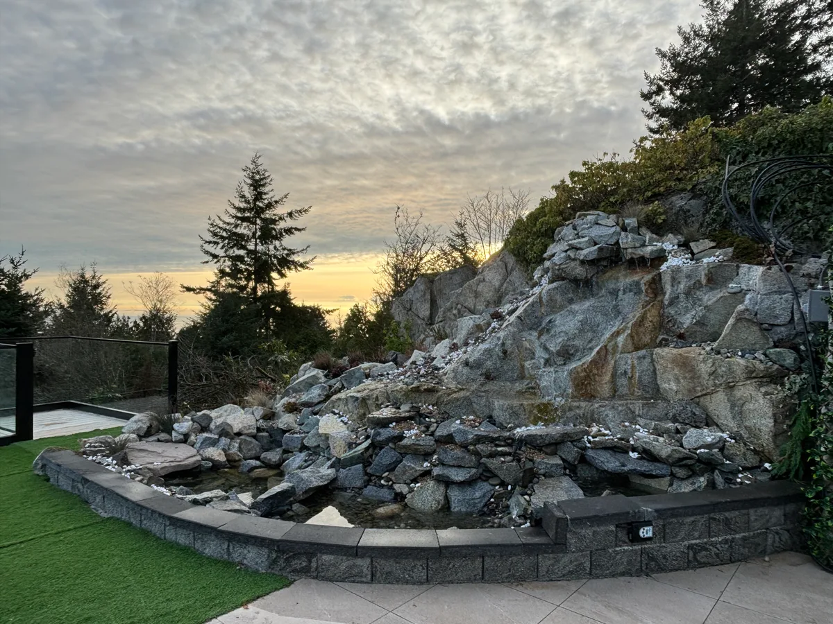 West Vancouver Rock Waterfall & Hillside Hardscape, West Vancouver