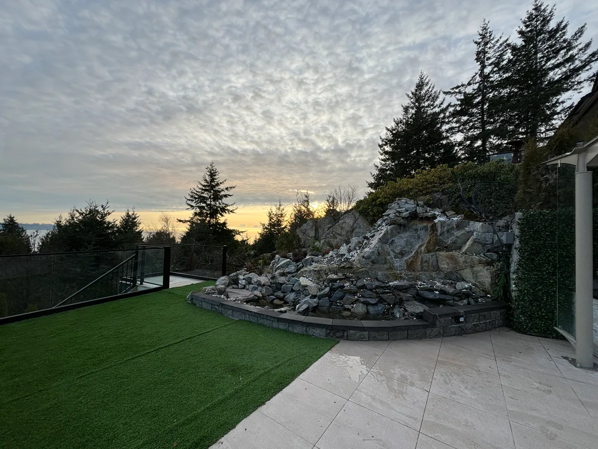 West Vancouver Rock Waterfall & Hillside Hardscape, West Vancouver