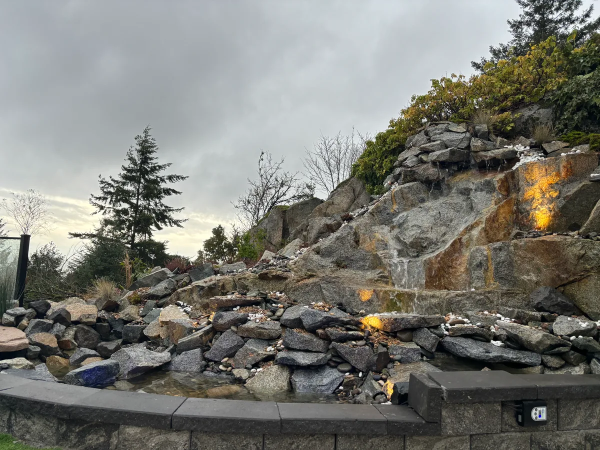 West Vancouver Rock Waterfall & Hillside Hardscape, West Vancouver