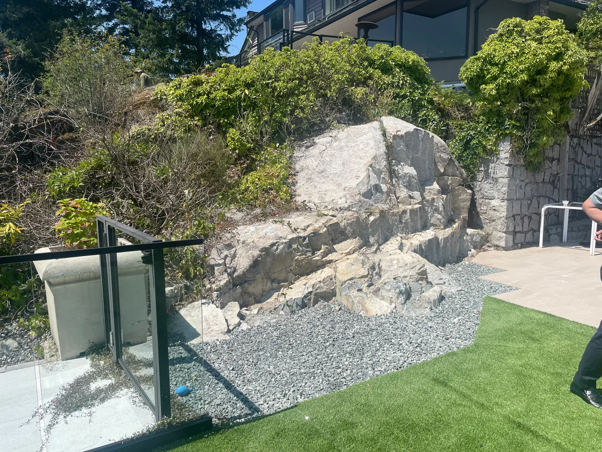 West Vancouver Rock Waterfall & Hillside Hardscape, West Vancouver