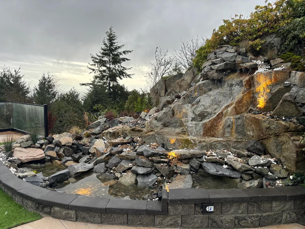 West Vancouver Rock Waterfall & Hillside Hardscape, West Vancouver
