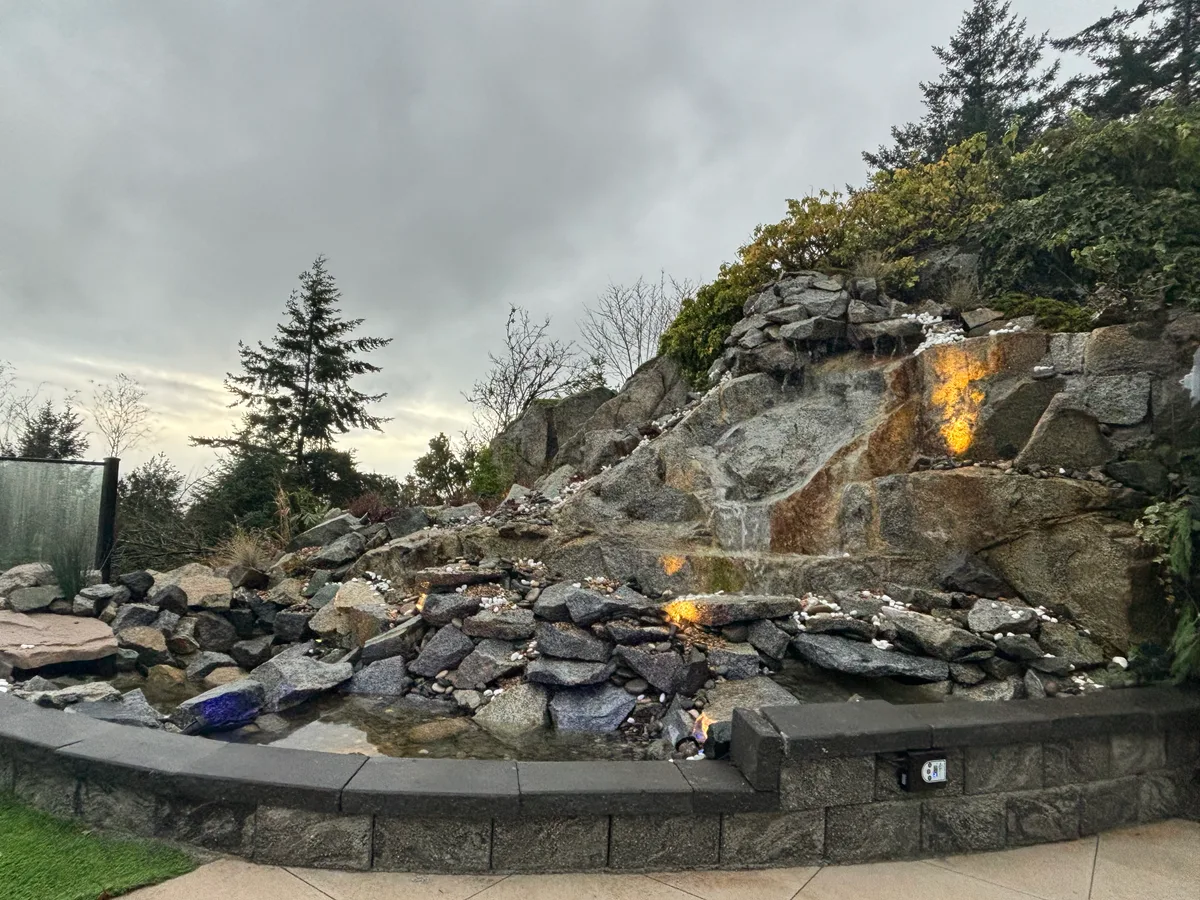 West Vancouver Rock Waterfall & Hillside Hardscape, West Vancouver