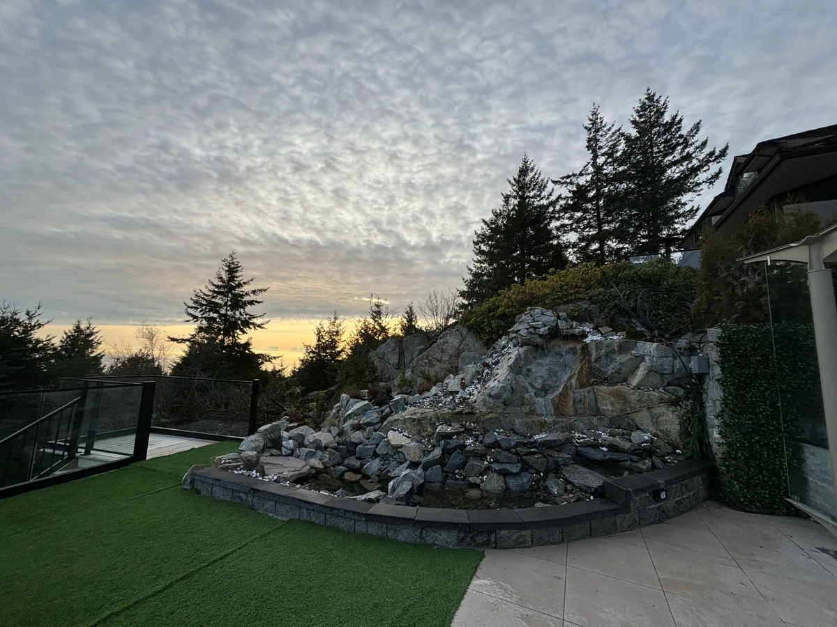 West Vancouver Rock Waterfall & Hillside Hardscape, West Vancouver