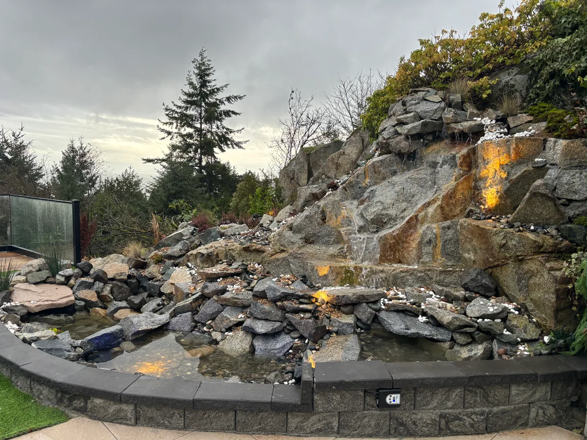 West Vancouver Rock Waterfall & Hillside Hardscape, West Vancouver